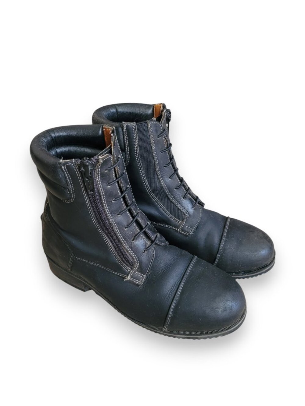 Horze Blake Black Leather Kids Paddock Riding Boots Size 33 JR-2